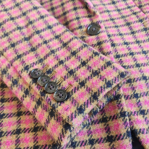 NWOT J. Crew Parke Wool Blazer in Pink Houndstooth English Wool - Picture 4 of 14